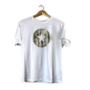 Women's White Converse Logo T-Shirt L
